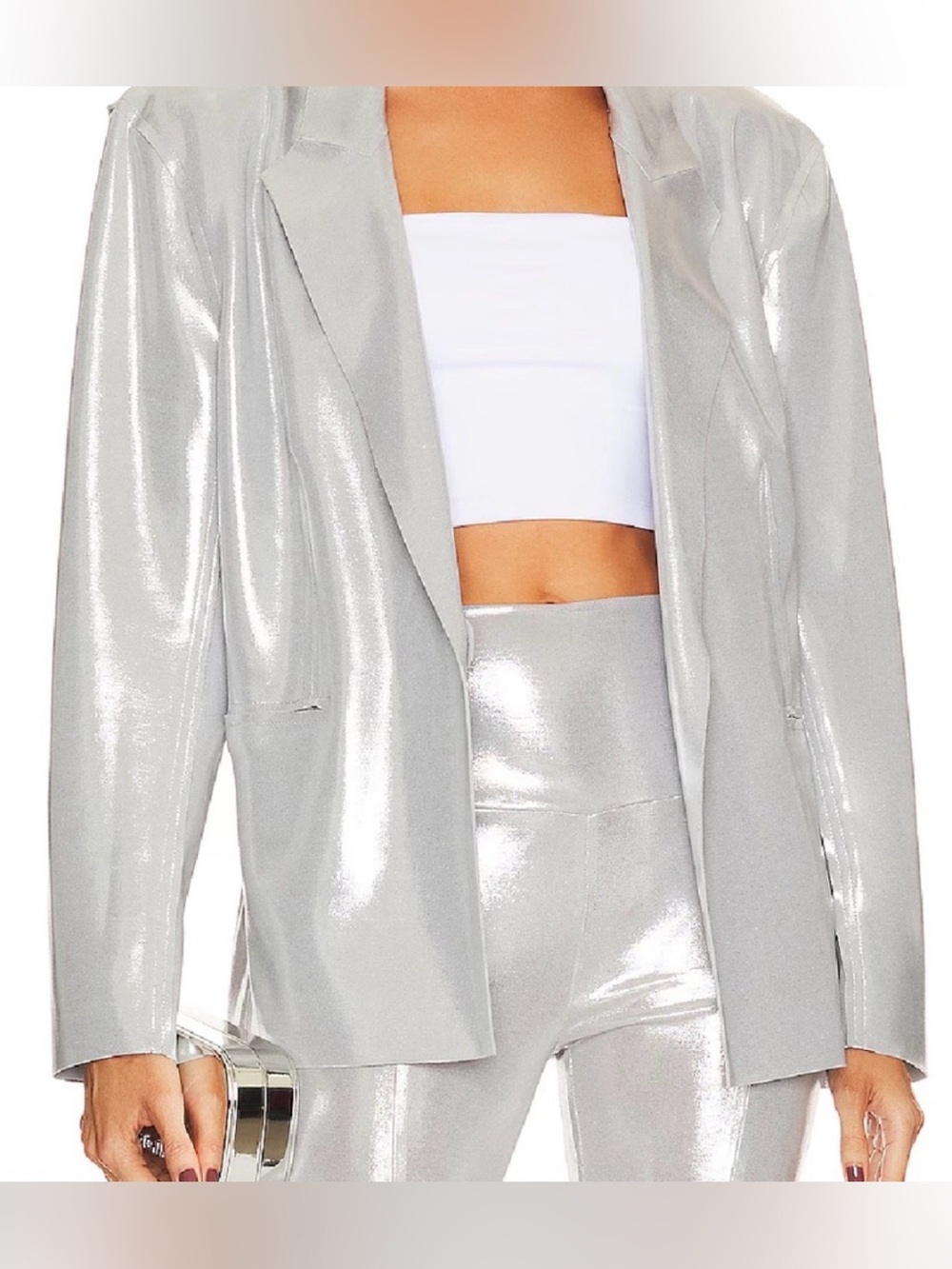 Norma Kamali Metallic Silver Blazer *NWT*